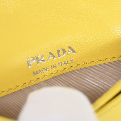 Prada Card Case Coin Purse Fold Wallet Logo Grace Triangle Compact Leather