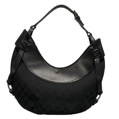Gucci Shoulder Bag GG Pattern 106250 Black Leather
