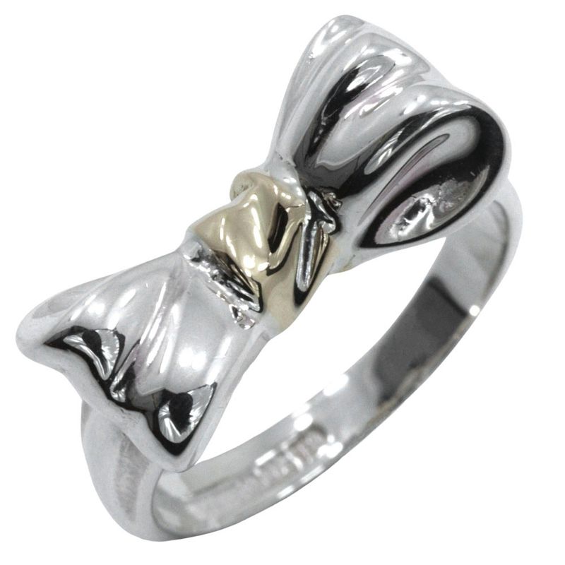 Tiffany & Co Ribbon Motif 18K Yellow Gold × 925 Silver Size 9 Ladies' 3.4g Ring