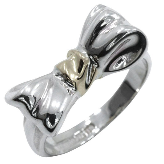 Tiffany & Co Ribbon Motif 18K Yellow Gold × 925 Silver Size 9 Ladies' 3.4g Ring