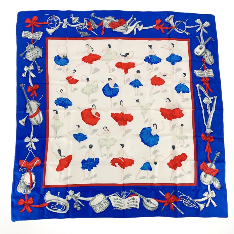 Hermes Carre 90 Silk Scarf La Danse La Danse Ballerina Light Blue