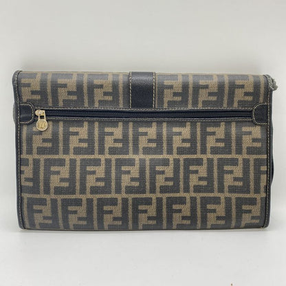 Fendi Shoulder Bag Sakosh Pouch Zucca PVC Brown Black Ladies Men Fashion