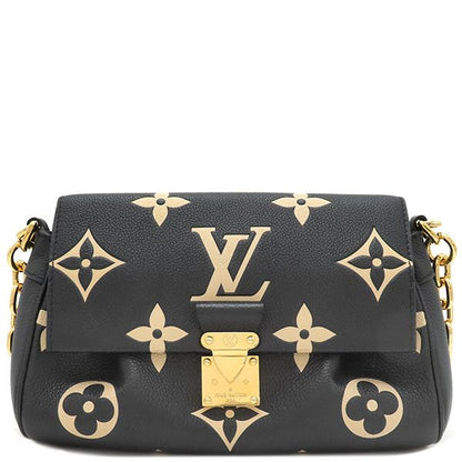 Louis Vuitton 2way Bag Favorite Nm Monogram Giant Black and Beige Gold Hardware