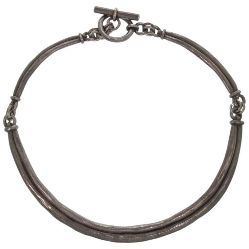 Hermes Vintage Metal Silver Choker 0858 Hermes