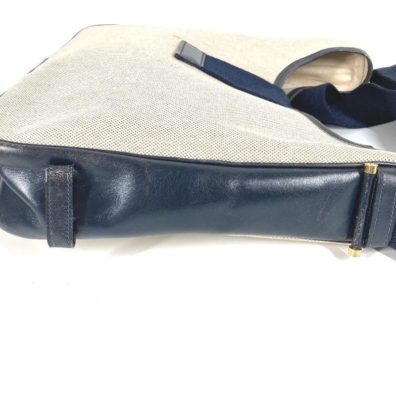 Hermes Shoulder Bag Sako H Logo Toile Ash Navy