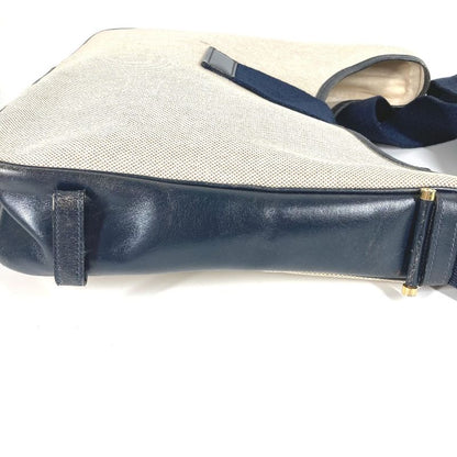 Hermes Shoulder Bag Sako H Logo Toile Ash Navy