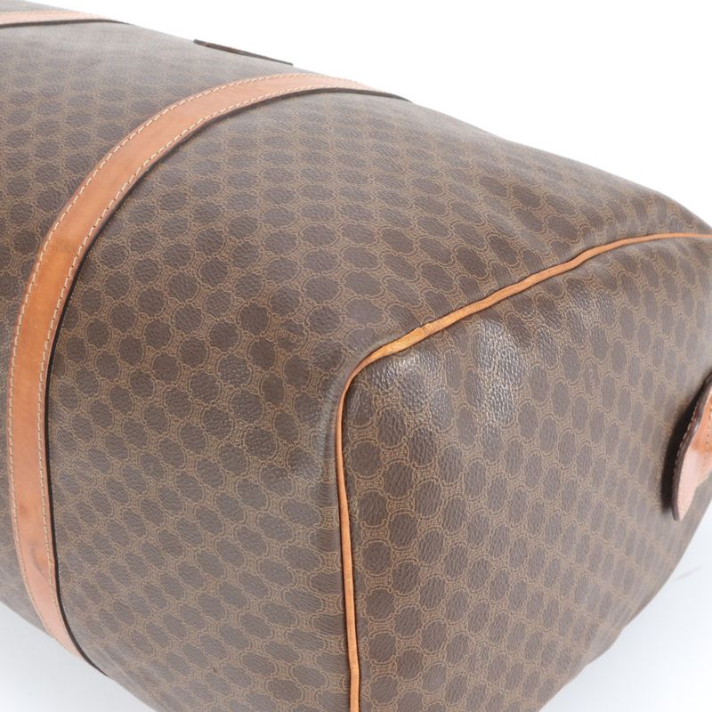 Vintage Celine Macadam Triomphe Leather Boston Bag Business Travel Tote Travel