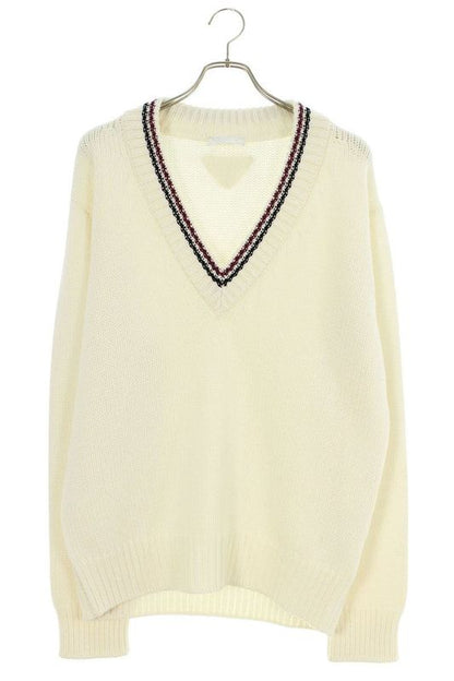 Prada Umb701 V-neck Low Gauge Cashmere Knit Men's 46