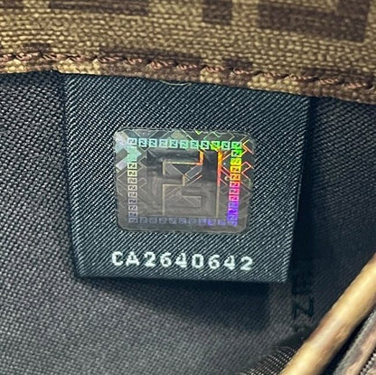 Fendi Round Zipper Long Wallet Brown Zucchino 8m0024