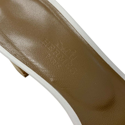 Hermes Oasis Sandals Shoes Leather White Mules