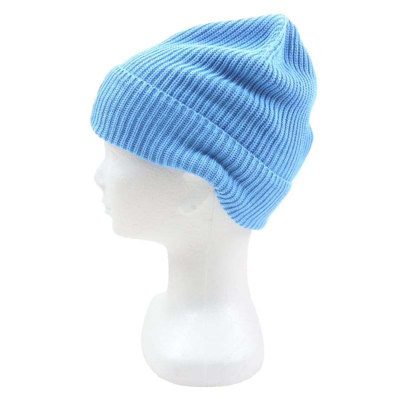 Moncler Moncler 2023 100% Cotton Hat With Logo Patch Blue Knit Cap Blue Made