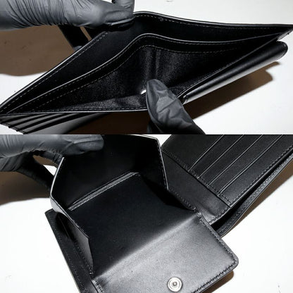 Loewe Bi-fold Coin Wallet With Coin Purse Soft Grain Calf Grey And Black