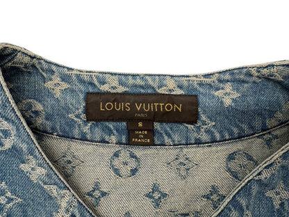 2254 Louis Vuitton Baseball Shirt Hdd92wall Monogram Denim Short Sleeve S Size