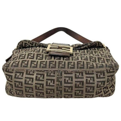 FENDI Mamma Zucca Zucchino Bucket Baguette Tan Gold Flap Bag Purse
