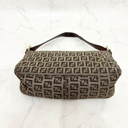 FENDI Mamma Zucca Zucchino Bucket Baguette Tan Gold Flap Bag Purse