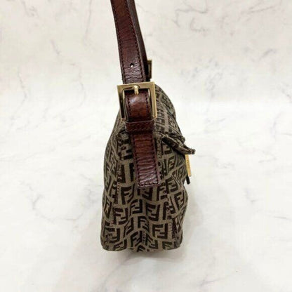 FENDI Mamma Zucca Zucchino Bucket Baguette Tan Gold Flap Bag Purse
