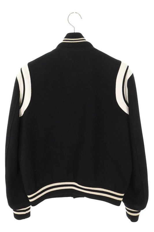 Saint Laurent Paris Teddy 354718 Yyl80 Leather Trim Stajan Blouson Men's 48