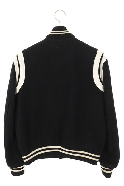 Saint Laurent Paris Teddy 354718 Yyl80 Leather Trim Stajan Blouson Men's 48