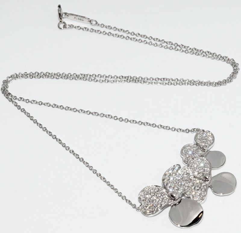 Tiffany & Co Pendant Necklace Pt950 Diamond Paper Flower Cluster Pendant