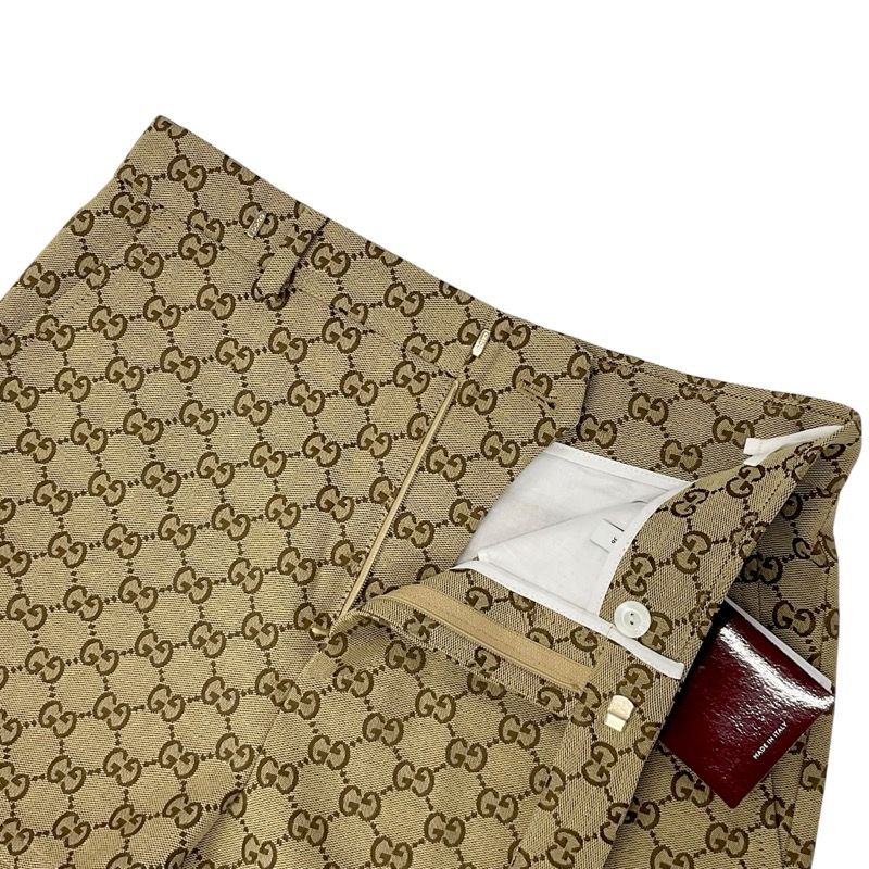 Gucci Bottoms Beige Brown GG Canvas Shorts