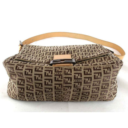 Fendi Zucchino Mamma Bucket Shoulder Bag Canvas Brown