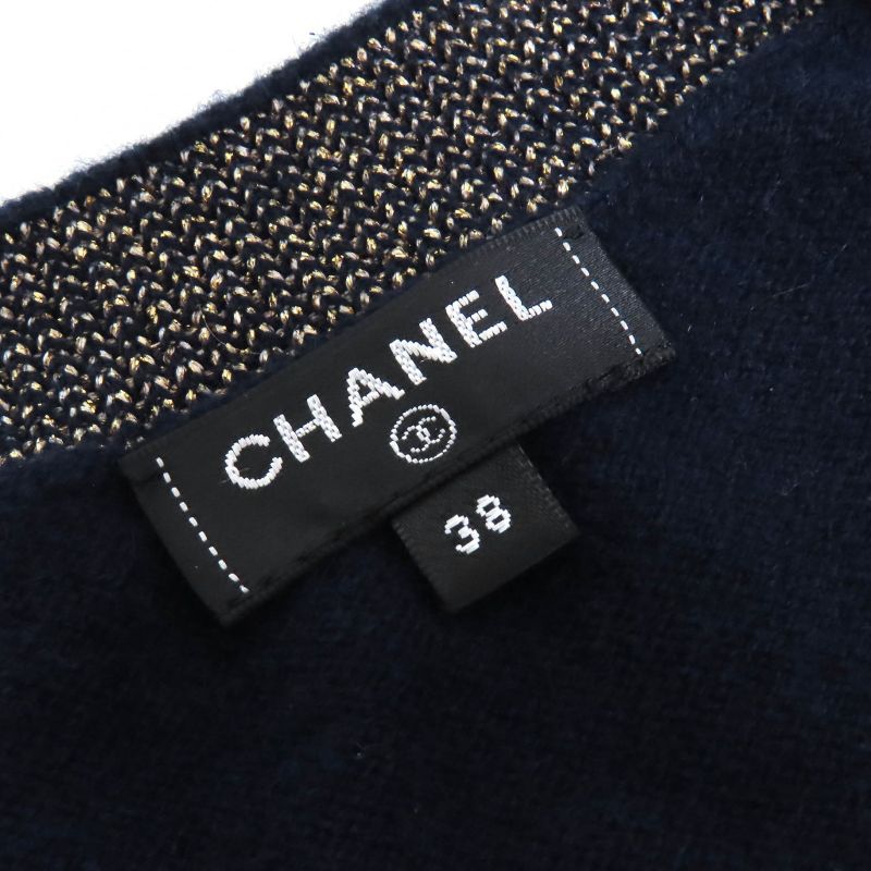 CHANEL P61656k47200 Cashmere Polyester Coco Mark Scarab Button Back Embroidered