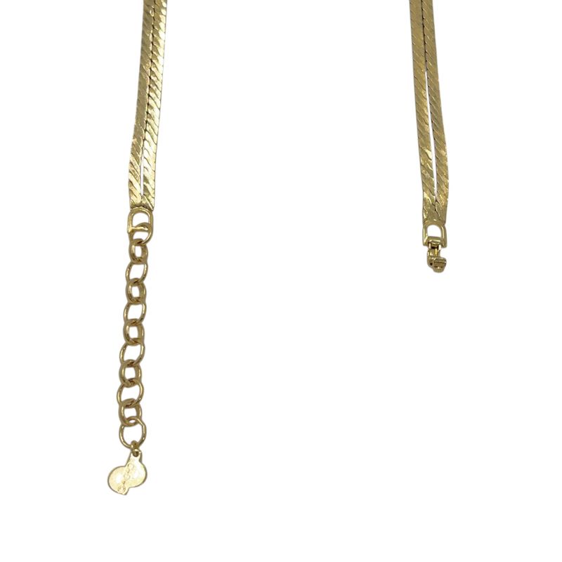 Christian DIOR Necklace 2strands Colored Stones Black