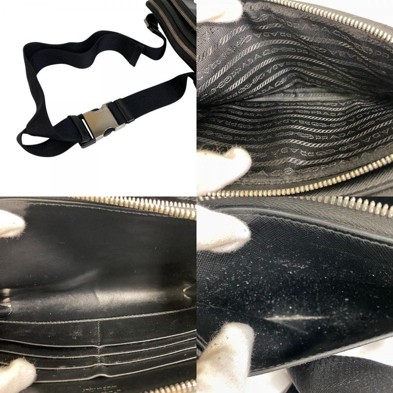 Prada 2vh156 Waist Pouch Triangle Logo Plate Body Bag Cabas  Brand Shoulder