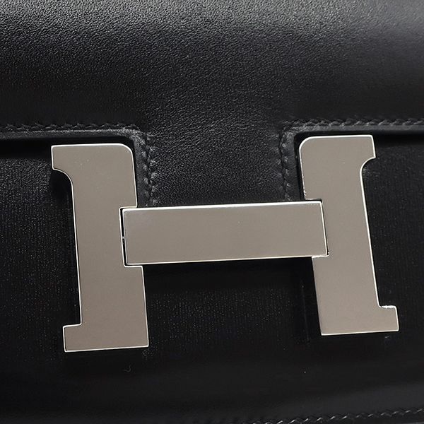 Hermes Shoulder Bag Constance 3 Mini Miroir Box Calf Black Silver Hardware