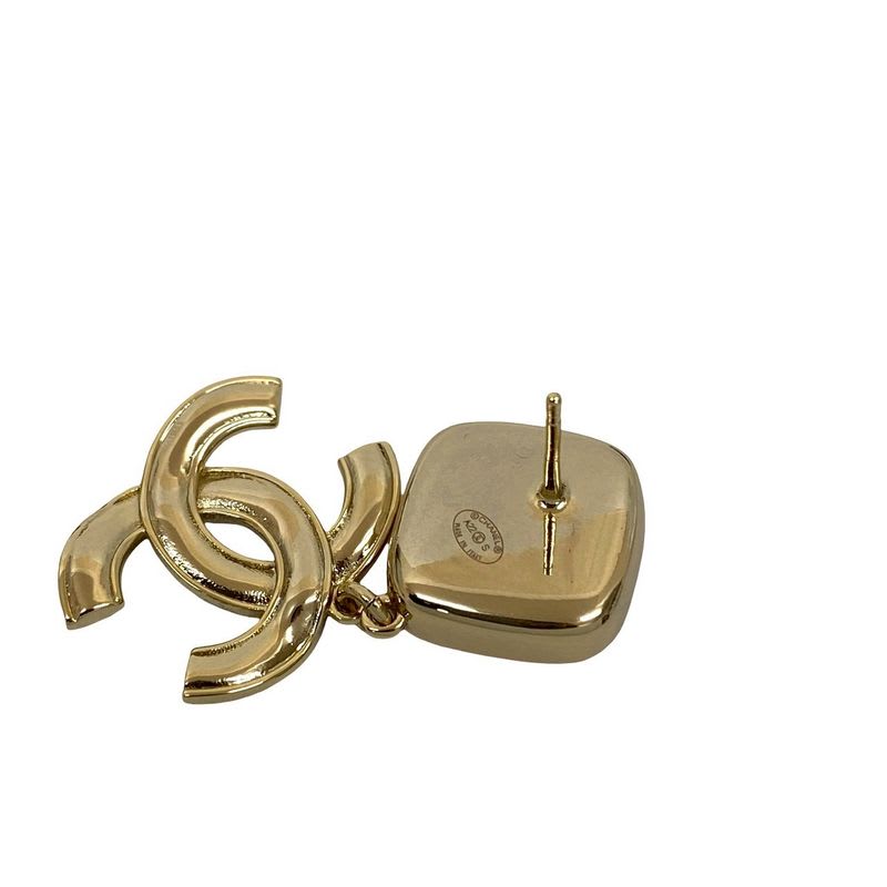 Chanel Coco Mark Plastic Earrings Accessories Small 22AS