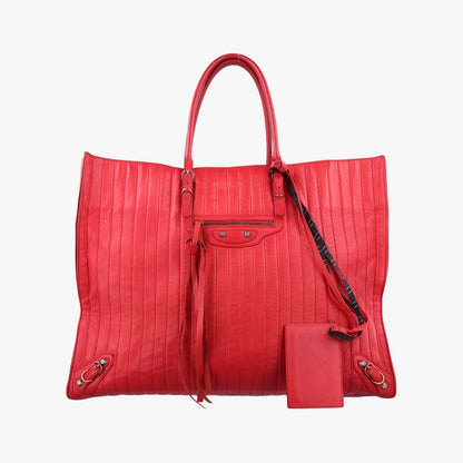 Balenciaga Quilted Paper A4 Tote Bag Red Leather 2367016502 515859