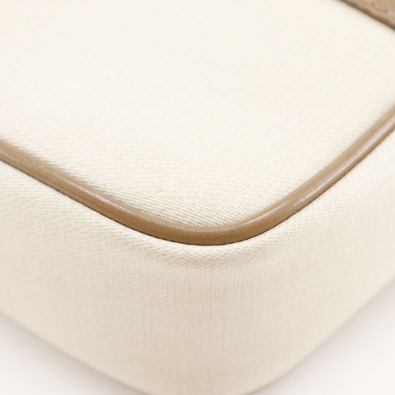 Dior Christian Dior CD Logo Pochette Vintage PVC Beige Women's Shoulder Bag