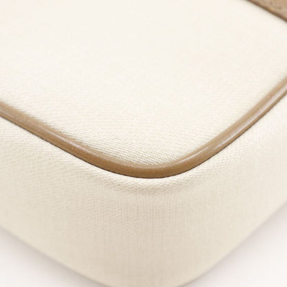 Dior Christian Dior CD Logo Pochette Vintage PVC Beige Women's Shoulder Bag