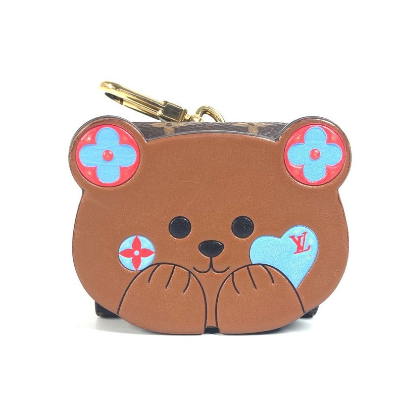 Louis Vuitton Key Holder Earphone Pouch LV Bear M01361 Leather Brown