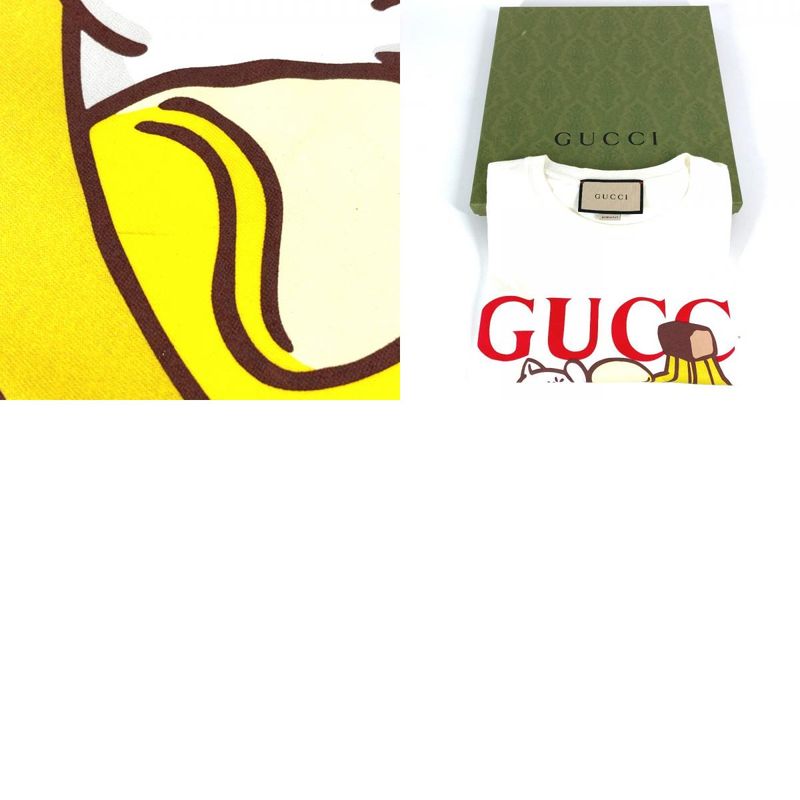 Gucci Short Sleeve T-shirt With Bananya Character 615044 Cotton White
