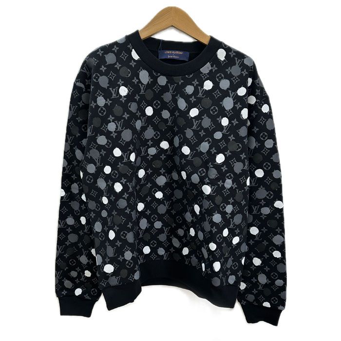 Louis Vuitton X YK Dot Monogram Sweatshirt Black Rm231h IHN Hoy26w L Men's