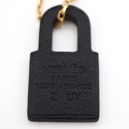 Hermes Necklace Eau Kelly Canadé Gold Color Black Accessories H17627