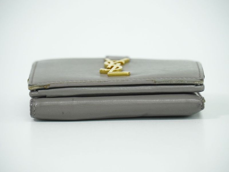 Authentic Saint Laurent Origami Tiny Trifold Fold Wallet Compact Wallet Leather