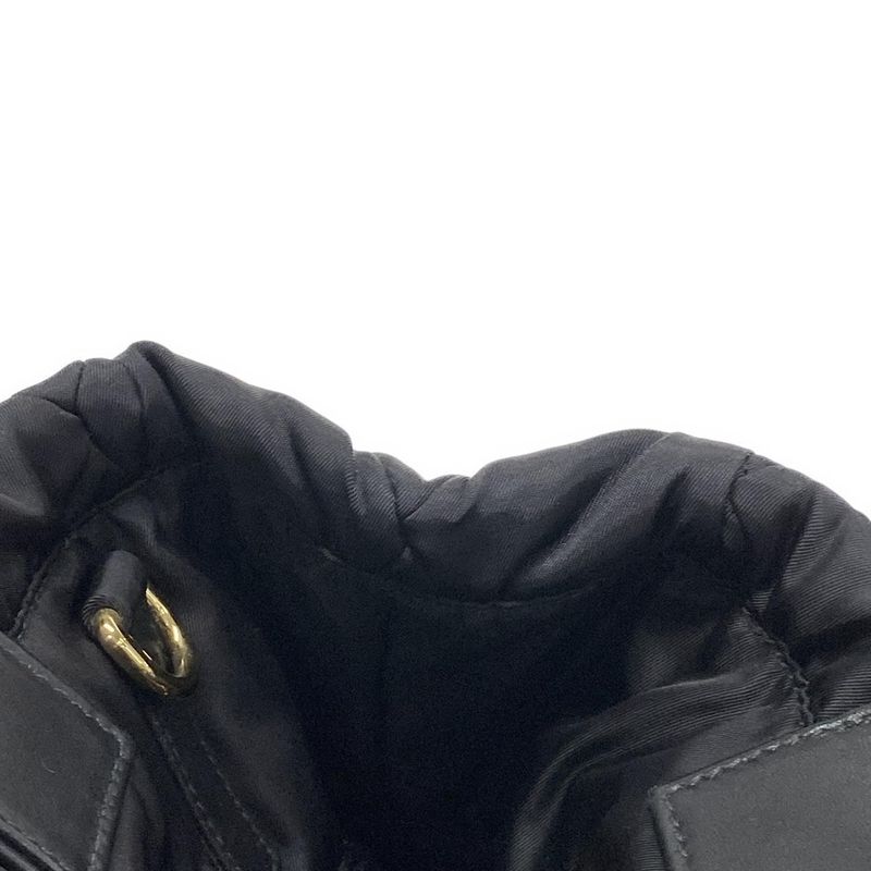 Prada Tote Bag New Tessuto Bomber 1bg005 Black Leather