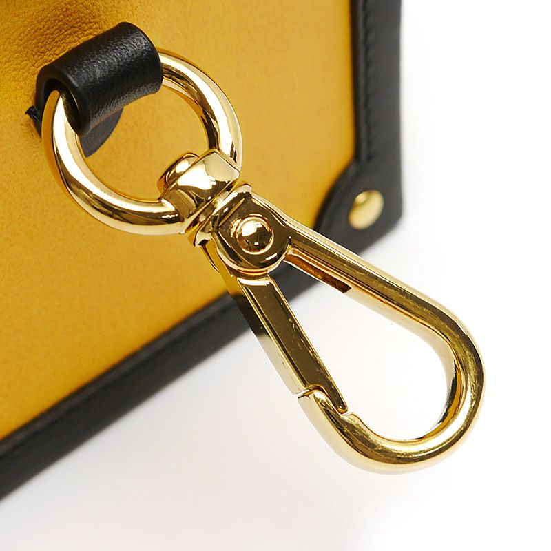 Fendi Romacharm Yellow Leather Key Holder Bagcharm 22SS Storage With Bag