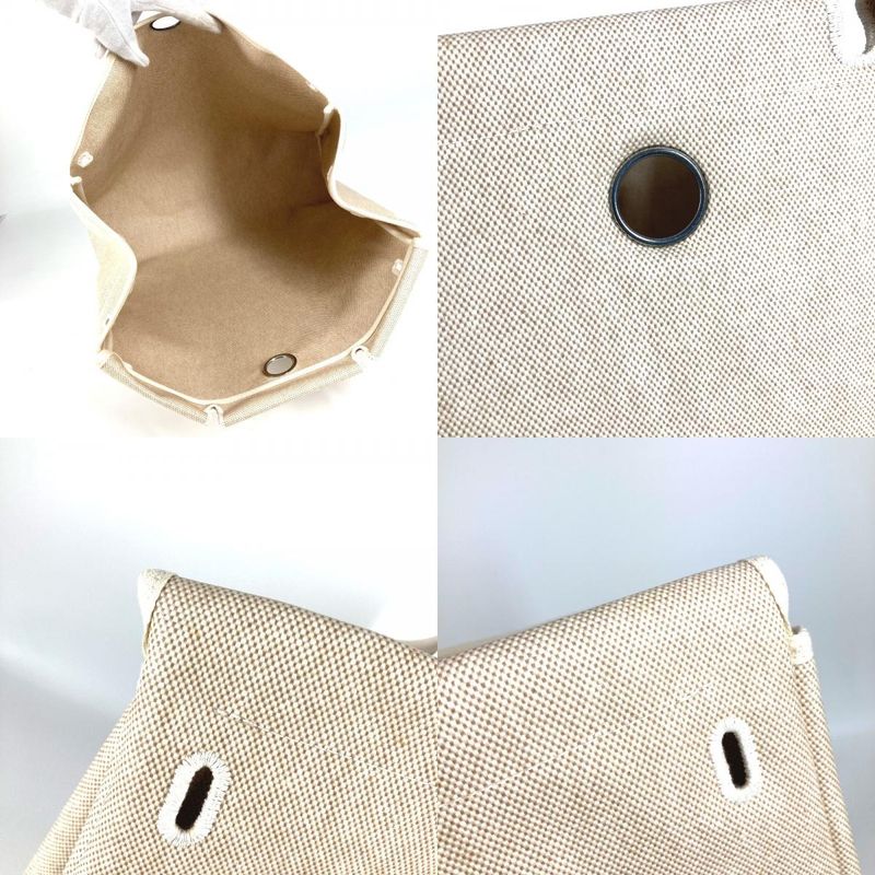 Hermes Shoulder Bag Herbag Only With Replacement Bag Canvas Beige