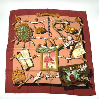 Hermes Scarf Carre 90 Memoire D'hermes Red