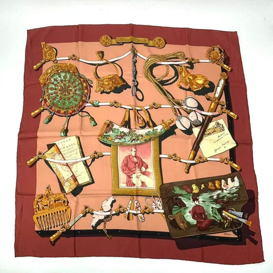 Hermes Scarf Carre 90 Memoire D'hermes Red