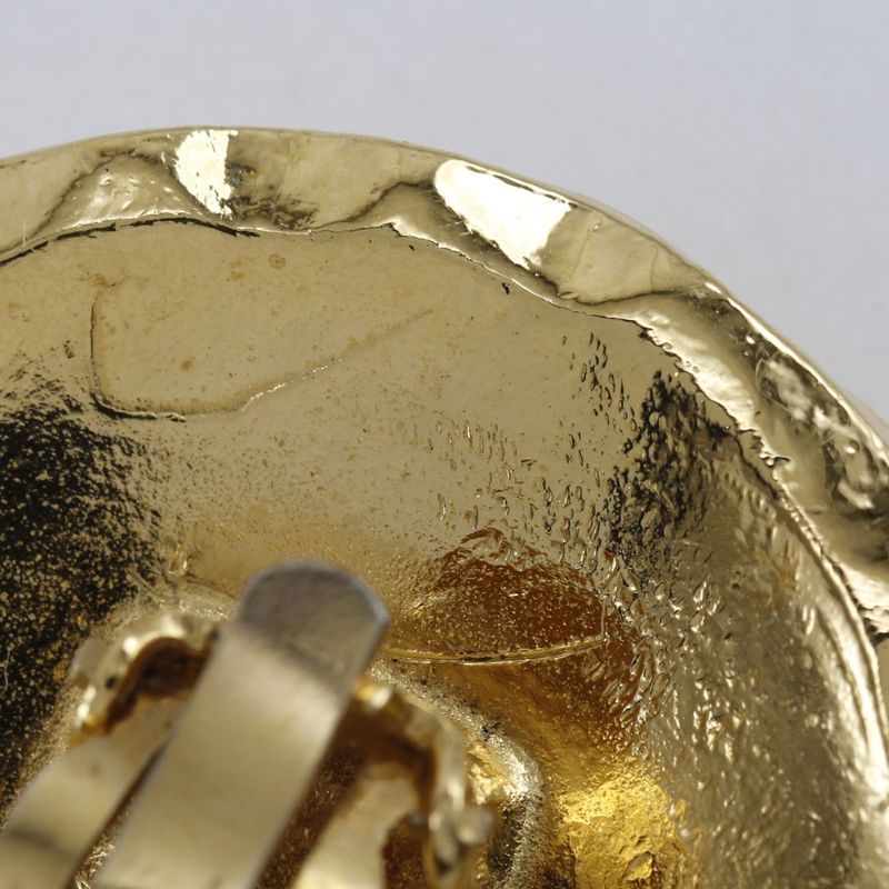 Chanel Coco Mark Matelasse Vintage Gold Plated 26 Ladies 39.8g Earrings