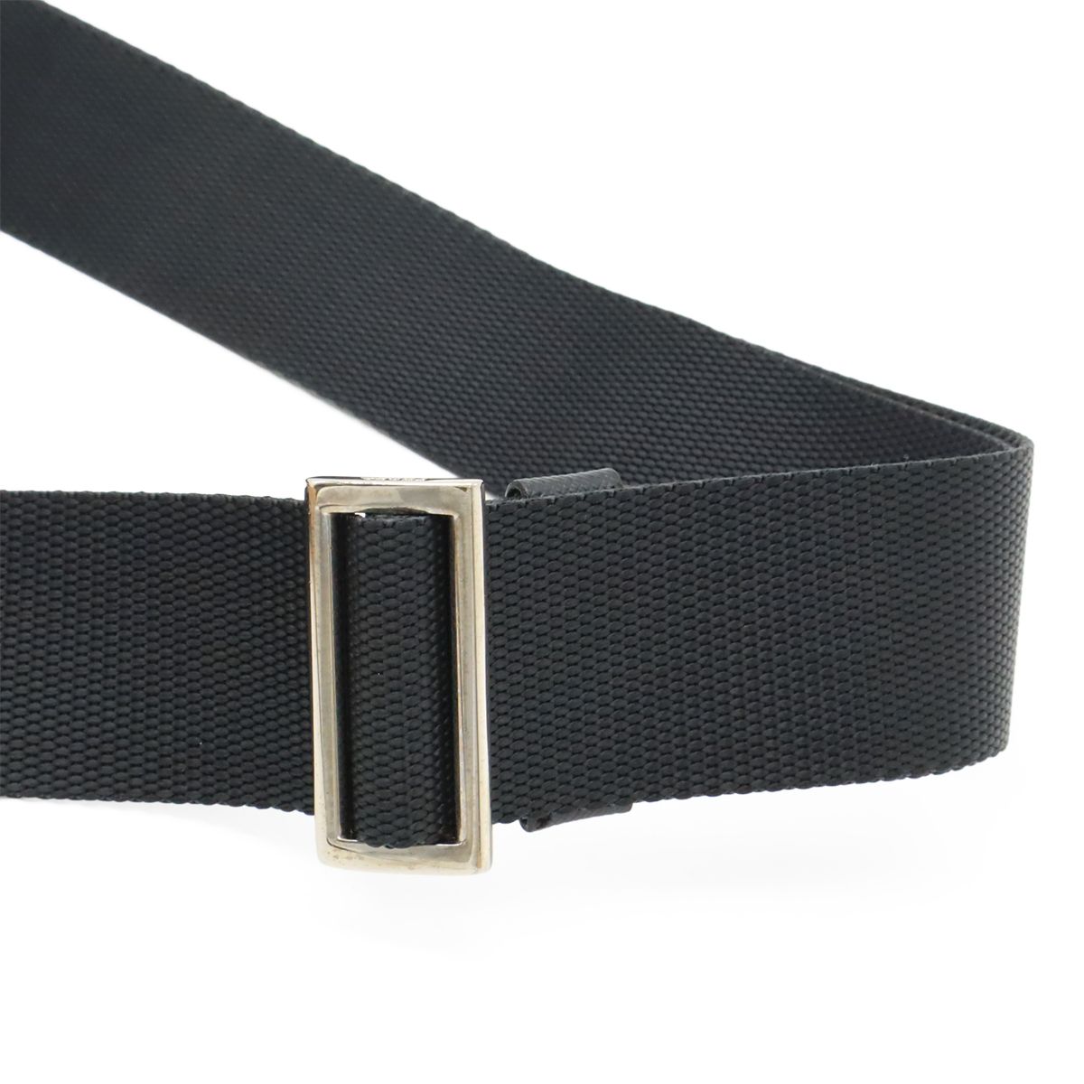 Prada Shoulder Bag Pochette Crossbody Nylon Leather NERO Black Black Silver