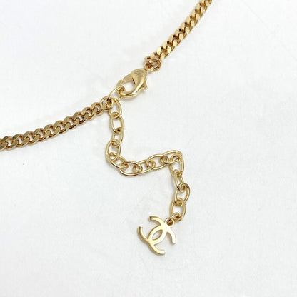 Chanel Boy Chanel Plate Long Necklace Ab7909 Gold GP Rhinestone Boy