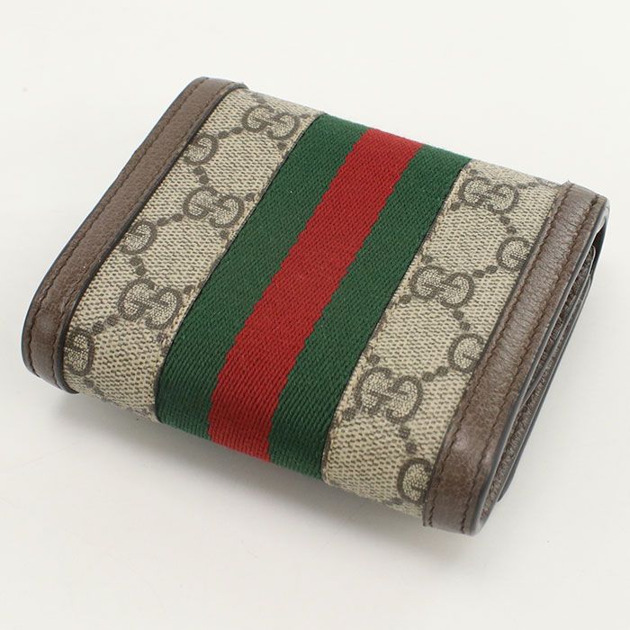 Gucci Gauthenticity Card Case Wallet Ophidia 598662 Bifold Wallet PVC Leather