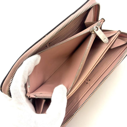 Louis Vuitton Zippy Wallet Mahina Magnolia Leather Light Pink Round Zipper Long