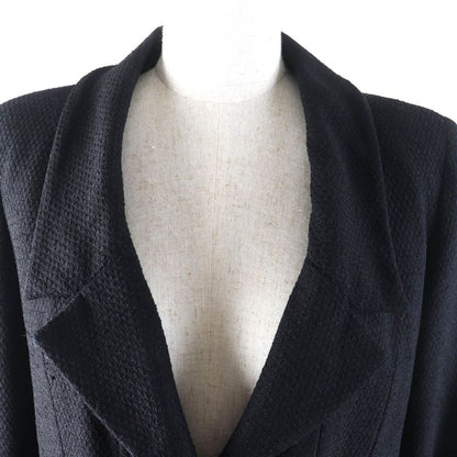 CHANEL Vintage 99P P12650 Wool Jacket With Coco Mark Buttons Black 36 Made In
