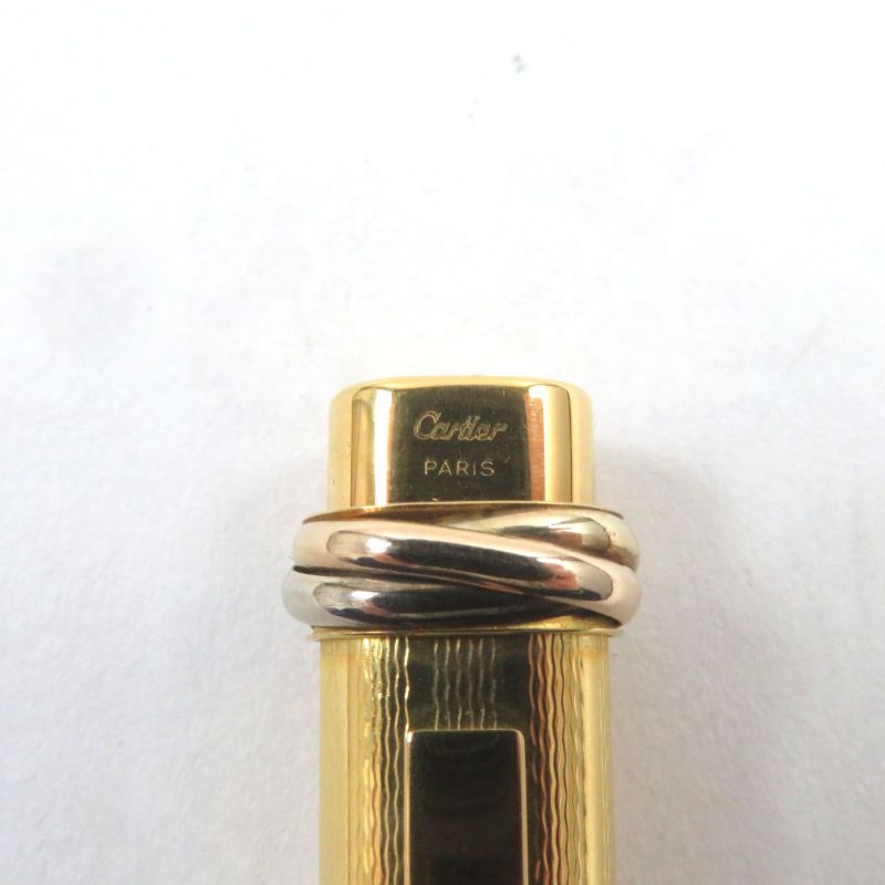Cartier Vintage Trinity Allover Cap Ballpoint Pen Gold Made In